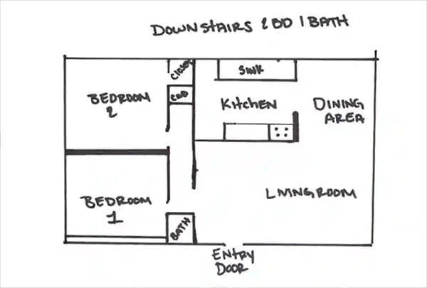 3D Colored Floor Plan Before 3D Colored Floor Plan Before